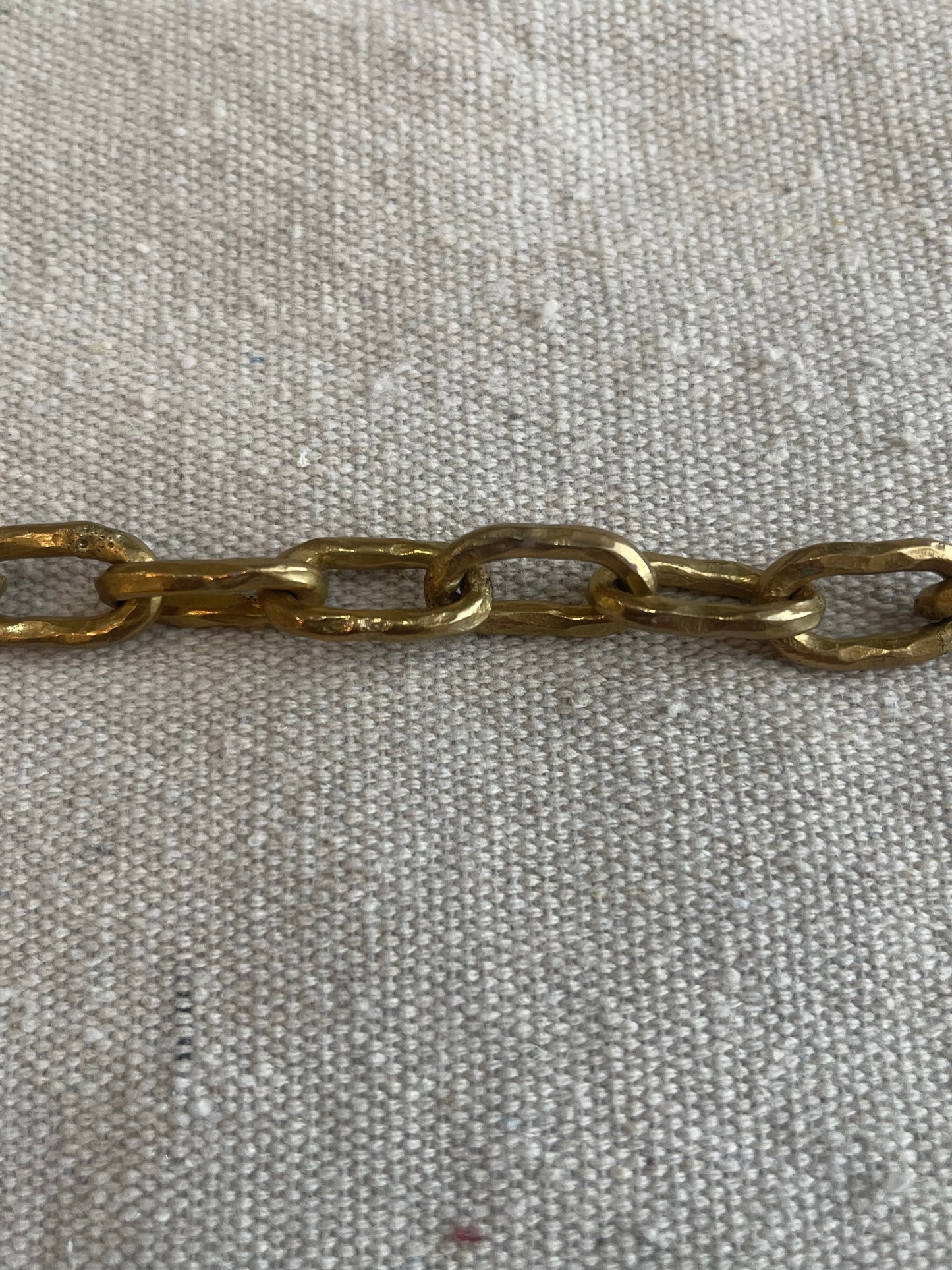 organic brass link necklace