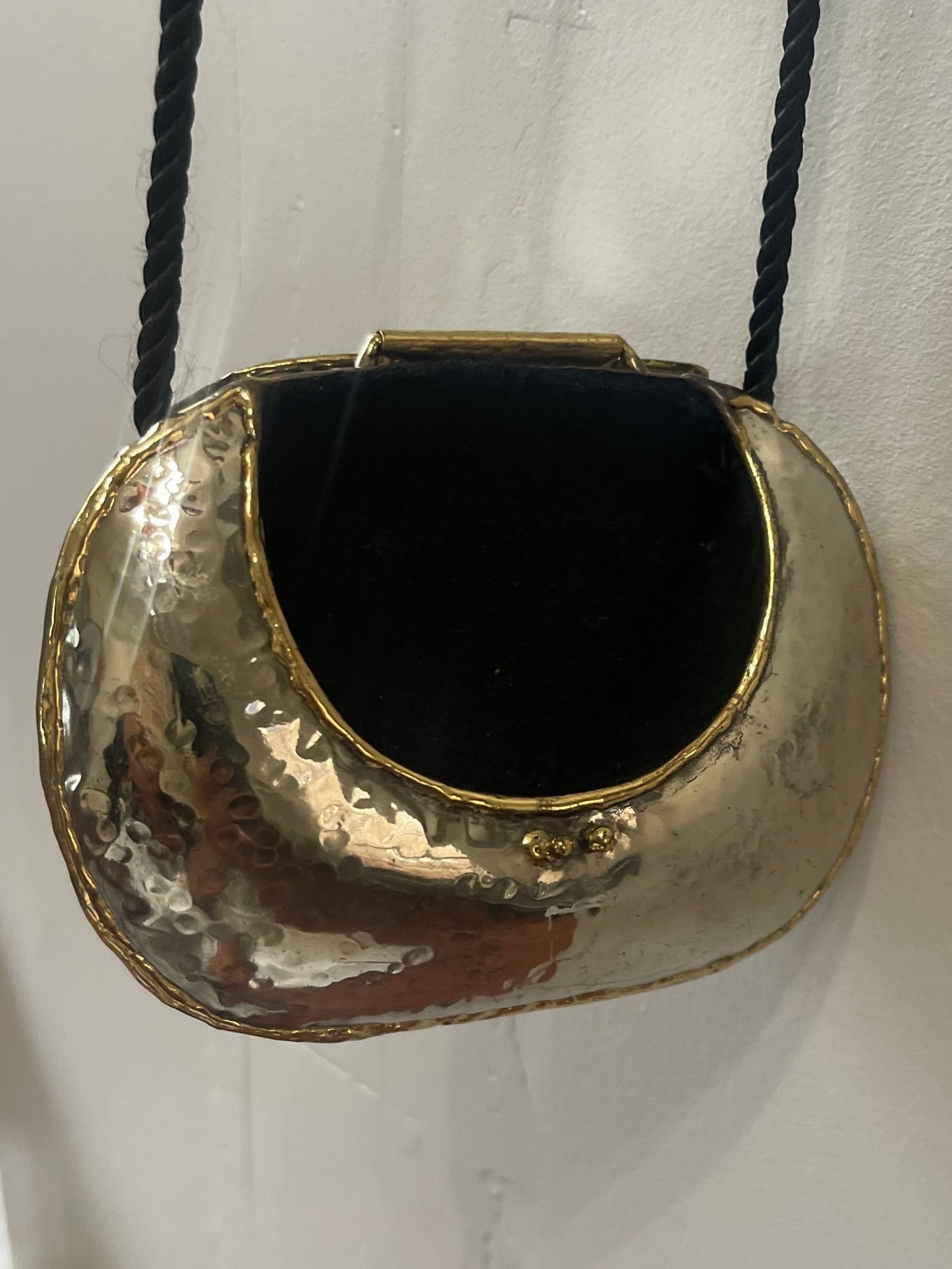 mermaid purse in hammered metal
