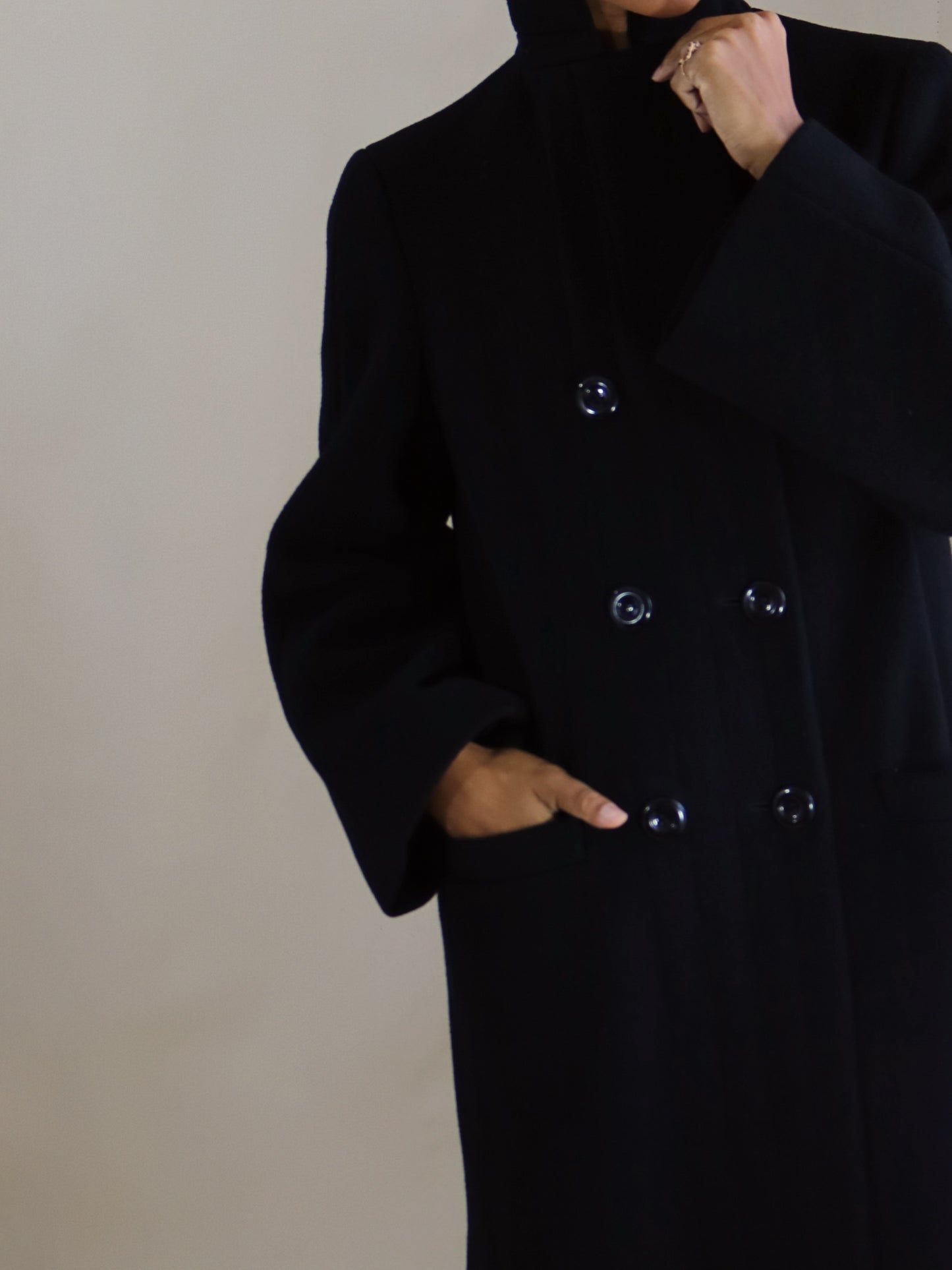 a trigere coat, black wool