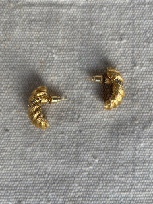 christian dior earrings, golden tone