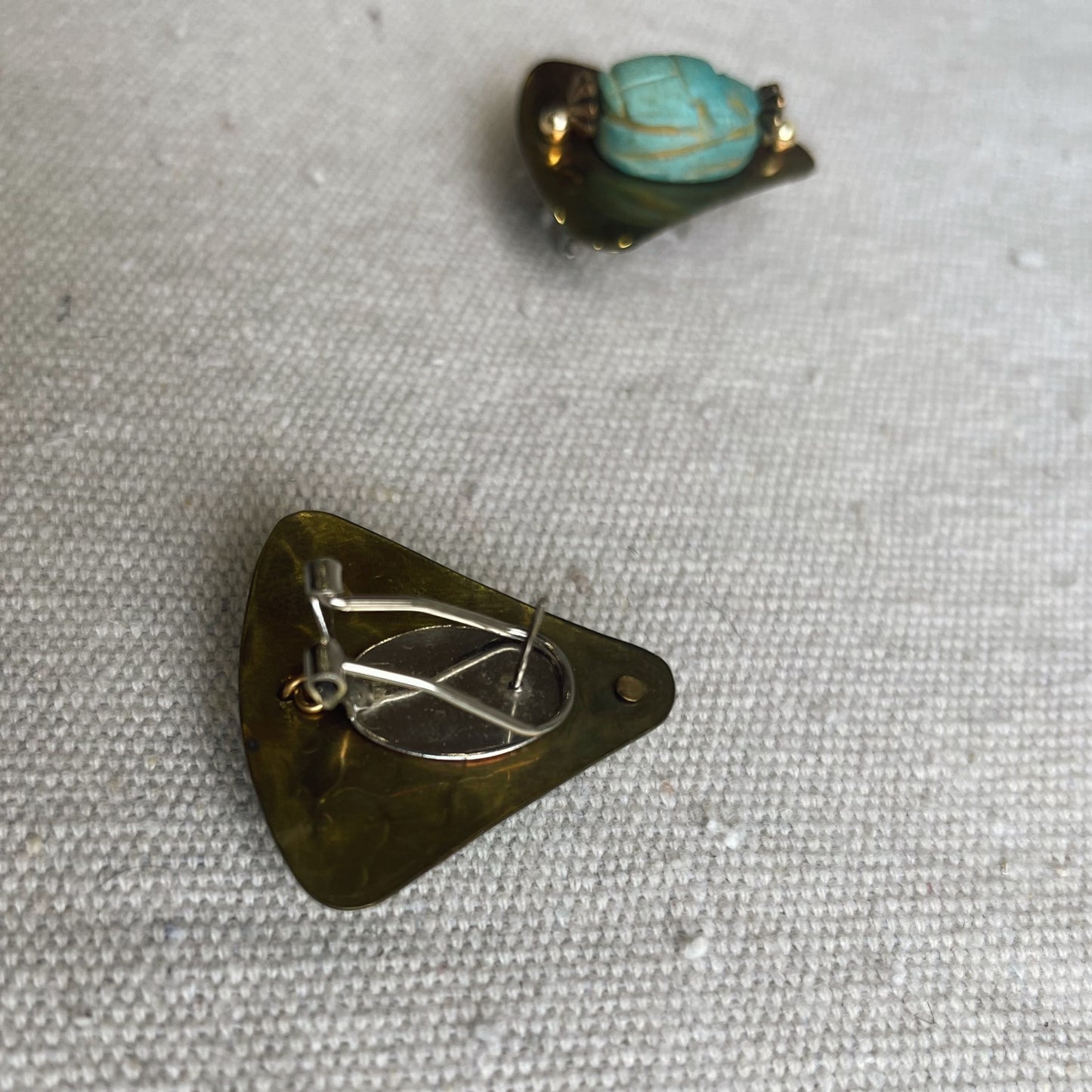 handmade scarab earrings