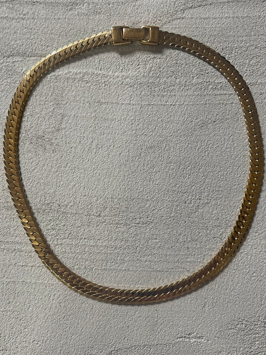 herringbone necklace, golden