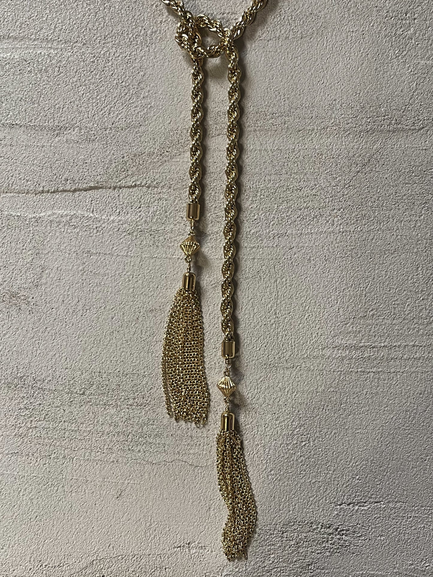 long rope chain, golden
