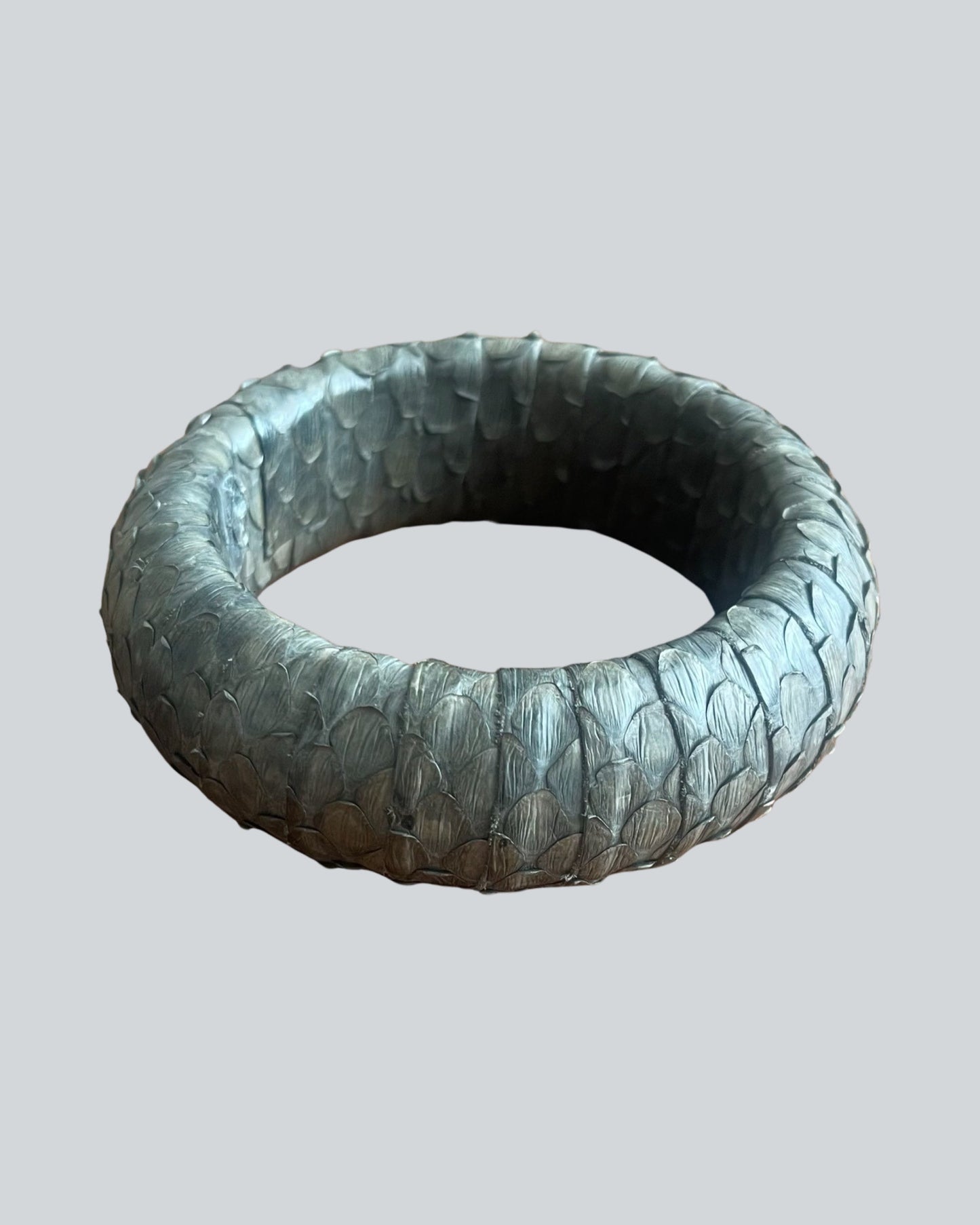 reptile wrapped bangle in grey