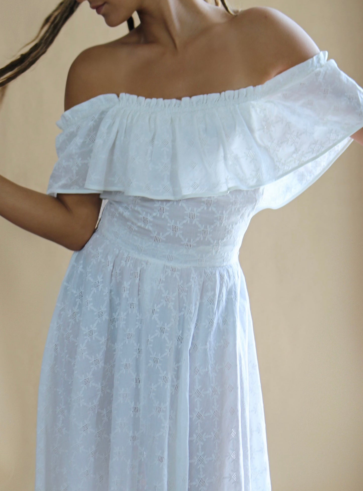 zahra maxi dress, white